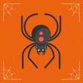 Creepy black spider vector halloween illustration Royalty Free Stock Photo