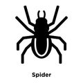 Spider icon vector isolated on white background, logo concept of Royalty Free Stock Photo