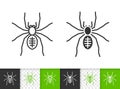 Spider insect bug simple black line vector icon Royalty Free Stock Photo