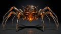 A spider isolated on a black background with reflection Royalty Free Stock Photo