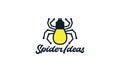 Spider with lamp ideas logo vector icon illustration design art Royalty Free Stock Photo