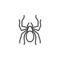 Spider line icon, outline vector sign