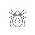 Spider line outline icon or insect concept
