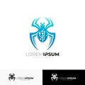 spider logo and high-tech future, Spider and technology logo vector Royalty Free Stock Photo