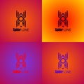 spider logos with various shapes, attractive colors