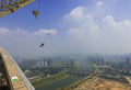 Spider-Man climbing the roof and jumped from the roof