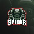 Spider mascot logo design vector with modern illustration concept style for badge, emblem and t shirt printing. spider