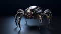 Spider Mechanical Robot with Red Eyes and Brass Kneecaps Royalty Free Stock Photo