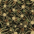 Spider military pattern seamless. Arthropod animal army background. Protective soldier and hunter texture