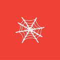 Spider Net Icon On Red Background. Red Flat Style Vector Illustration Royalty Free Stock Photo