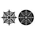 Spider net line and glyph icon. Spider web vector illustration isolated on white. Cobweb outline style design, designed Royalty Free Stock Photo