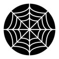 Spider net solid icon. Spider web vector illustration isolated on white. Cobweb glyph style design, designed for web and Royalty Free Stock Photo