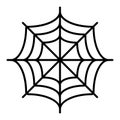 Spider net thin line icon. Spider web vector illustration isolated on white. Cobweb outline style design, designed for Royalty Free Stock Photo