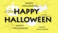 Spider pumpkin bat background and happy halloween letters