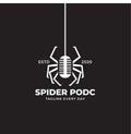 Spider and record music logo design
