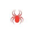 Spider Red Icon On White Background. Red Flat Style Vector Illustration Royalty Free Stock Photo