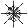 Spider`s web. Silhouette. Vector illustration. A sticky victim trap. Intricate network. Hunter`s ambush. Thin thread. Halloween