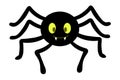 Spider. Silhouette. Cute toothy. Vector illustration. A clever hunter. A funny character with large fangs. Little centipede.