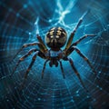 a spider sitting in a web Royalty Free Stock Photo