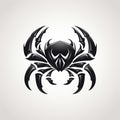 Tribal Spider Vector Art With Horns On Grey Background