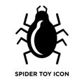 Spider toy icon vector isolated on white background, logo concept of Spider toy sign on transparent background, black filled Royalty Free Stock Photo
