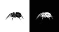 Spider Vector Illustration - Black and White Silhouette Royalty Free Stock Photo