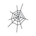 Spider Web. Black isolated Cobweb on white Royalty Free Stock Photo