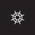 Spider web circle swirl overlap simple logo vector