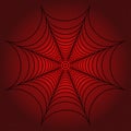 Spider web, cobweb on red dotted background. Vector illustration Royalty Free Stock Photo