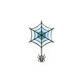 Spider on the web color gradient vector icon Royalty Free Stock Photo