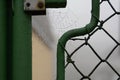 Spider Web On a Metal Gate Covered up with Water Drops, Czech Republic, Europe Royalty Free Stock Photo