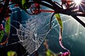 Spider web in god Rays and volumetric light