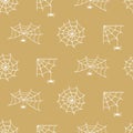 Spider Web Halloween Trap. Cobweb Seamless Pattern Royalty Free Stock Photo