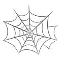 Spider web for halloween design greeting card on white, stock vector illustration