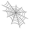 Spider web for halloween design greeting card on white, stock vector illustration Royalty Free Stock Photo