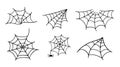Spider Web Halloween Trap. Vector Cobweb Icons Set