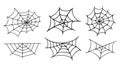 Spider Web Halloween Trap. Vector Cobweb Icons Set