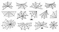 Spider Web Halloween Trap. Vector Cobweb Icons Set