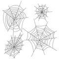 Spider web halloween vector decorations set. Cobweb party design elements. Royalty Free Stock Photo