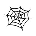 Spider web icon. Cobweb vector silhouette. Spiderweb clip art. Flat vector illustration. Royalty Free Stock Photo