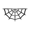 Spider web icon. Cobweb vector silhouette. Spiderweb clip art. Flat vector illustration.