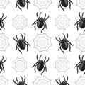 Spider Web Icon Emoji Pattern Design. Halloween Seamless Background Royalty Free Stock Photo