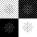 Spider web icon isolated on black, white and transparent background. Cobweb sign. Vector Royalty Free Stock Photo