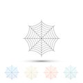 Spider web icon isolated on white background. Cobweb sign. Set elements in colored icons. Flat design. Vector Royalty Free Stock Photo