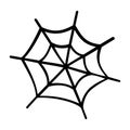 Spider web icon silhouette. Vector illustration isolated on white Royalty Free Stock Photo
