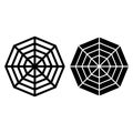 Spider web line and glyph icon. Spider net vector illustration isolated on white. Cobweb outline style design, designed Royalty Free Stock Photo