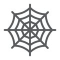 Spider web line icon, halloween and decoration, cobweb sign, vector graphics, a linear pattern on a white background Royalty Free Stock Photo