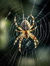 Spider And The Web In The Nature Place Royalty Free Stock Photo
