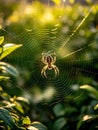 Spider And The Web In The Nature Place Royalty Free Stock Photo