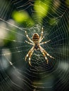Spider And The Web In The Nature Place Royalty Free Stock Photo